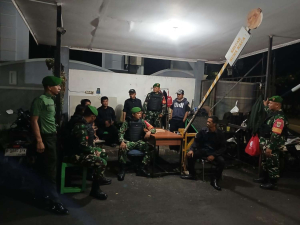 Patroli Malam Koramil dan Komduk Cegah Gang Motor serta Tawuran