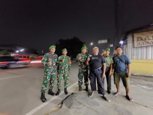 Jelang HUT ke-81 TNI, Koramil dan Komduk Patroli Malam