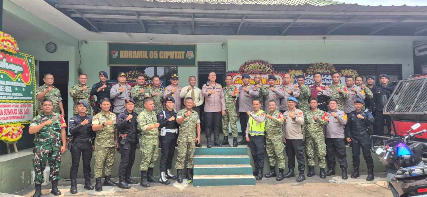 Polsek Ciputat Timur Datangi Koramil 05, Perkuat Sinergi TNI-Polri